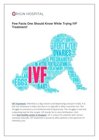 Few Facts One Should Know While Trying IVF Treatment!