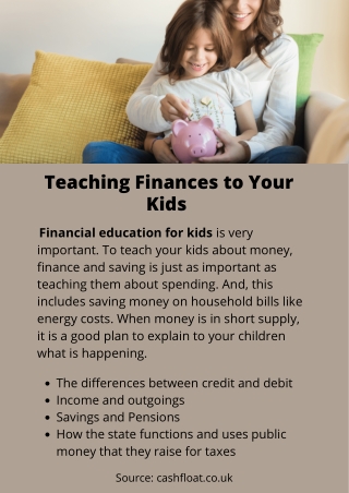 TEACHING FINANCES TO YOUR KIDS