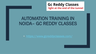 Automation Training in Noida– Gc Reddy Classes