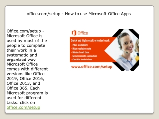 office.com/setup - How to use Microsoft Office Apps