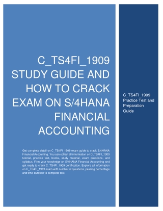 C_TS4FI_1909 Study Guide and How to Crack Exam on S/4HANA Financial Accounting