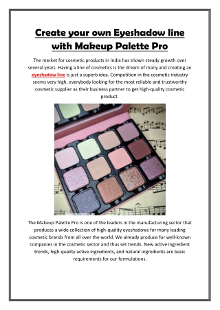 Create your own Eyeshadow line with Makeup Palette Pro