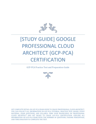 [Study Guide] Google Professional Cloud Architect (GCP-PCA) Certification