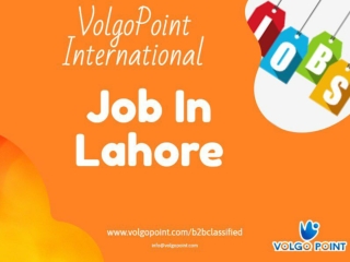 Get a jobs in Lahore with VolgoPoint