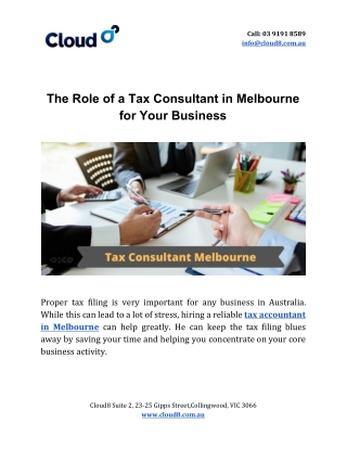 The Role of a Tax Consultant in Melbourne for Your Business