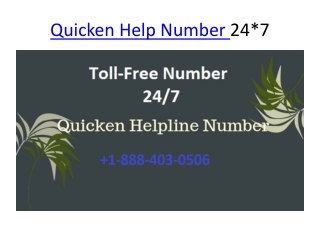 Quicken Support Phone Number [ 1 (888)-403-0506]