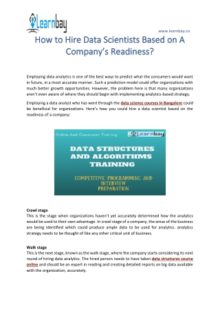 How to Hire Data Scientists Based on A Company’s Readiness?