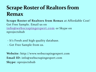 Scrape Roster of Realtors from Remax