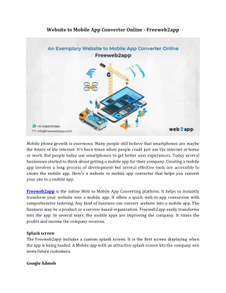 Website to Mobile App Converter - Freeweb2app