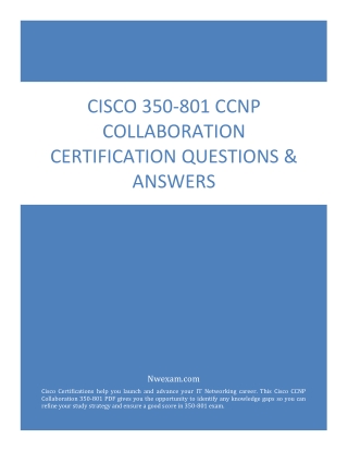 CISCO 350-801 CCNP COLLABORATION CERTIFICATION QUESTIONS & ANSWERS