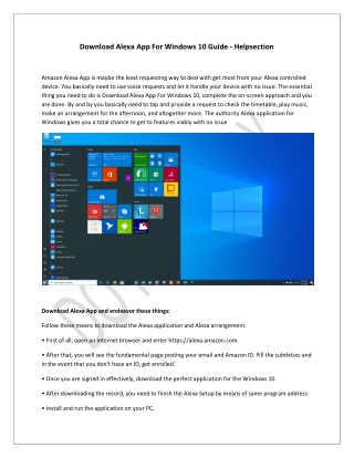 Download Alexa App For Windows 10 Guide - Helpsection