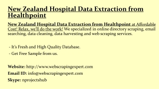 New Zealand Hospital Data Extraction from Healthpoint