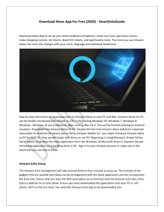 Download Alexa App For Free (2020) - SmartEchoGuide