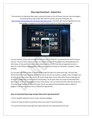 Alexa App Download - Helpsection