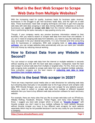 What is the best way to scrape data from multiple websites