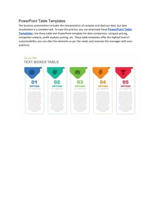 PowerPoint Table Templates