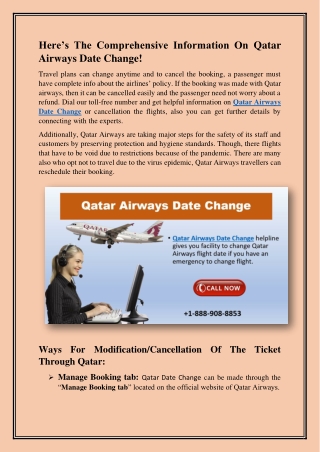 Qatar Airways date change helpdesk