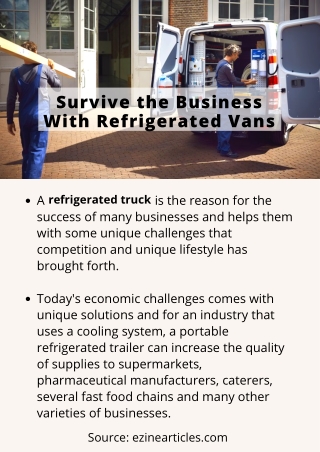 SURVIVE THE BUSINESS WITH REFRIGERATED VANS