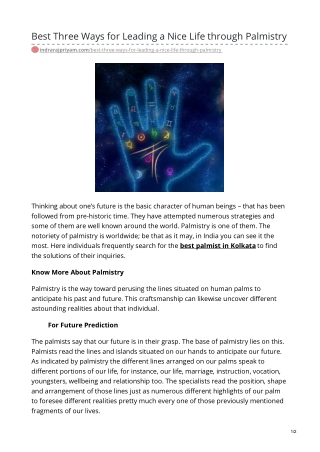 Best Three Ways for Leading a Nice Life through Palmistry