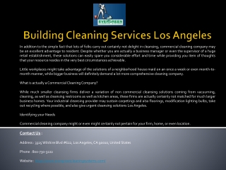Commercial Cleaning Services Los Angeles