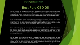 Best Pure CBD Oil