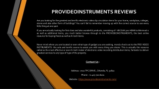 PROVIDEOINSTRUMENTS REVIEWS