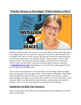 Whether braces or invisalign? which option is best?