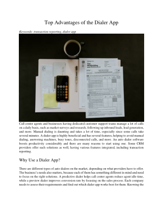 Top Advantages of the Dialer App