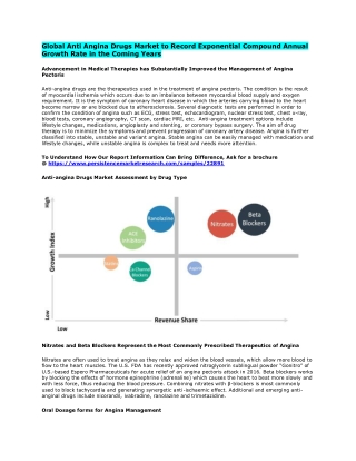 Global Anti Angina Drugs Market to Generate Lucrative Revenue Prospects for Manufacturers