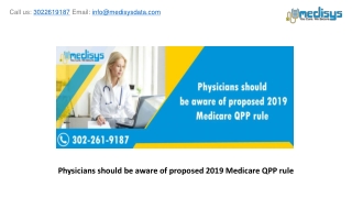 Physicians should be aware of proposed 2019 Medicare QPP rule