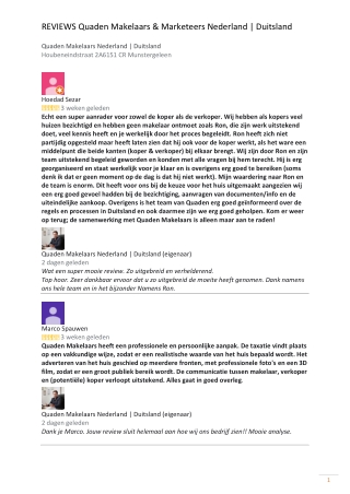 Reviews Quaden Makelaars Nederland 5 sterren
