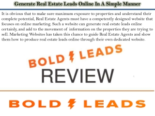 Generate Real Estate Leads Online In A Simple Manner
