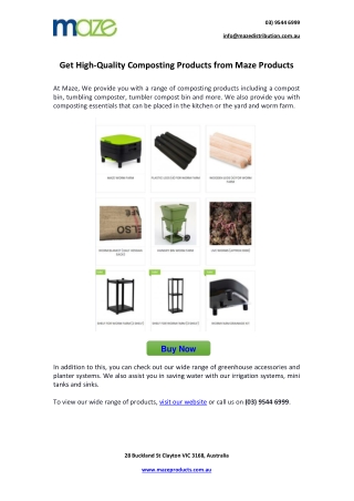 Get High-Quality Composting Products from Maze Products