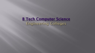 B Tech Computer Science Engineering Colleges