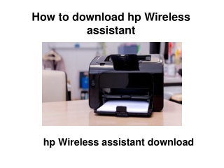 How to download hp Wireless assistant