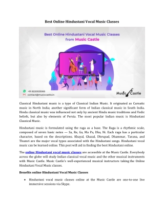 Best Online Hindustani Vocal Music Classes