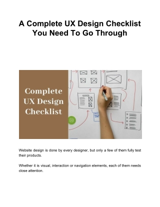 A Complete UX Design Checklist You Need To Go Through