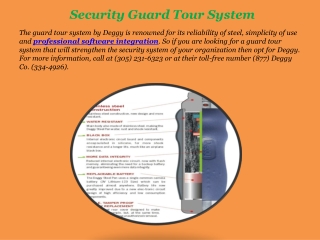 Security Guard Tour System