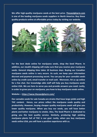 Best Selling Marijuana Seeds - theseedpharm.com