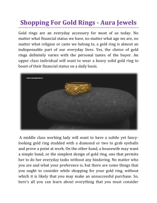 Shopping For Gold Rings - Aura Jewels