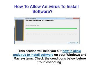 How To Allow Antivirus To Install Software?
