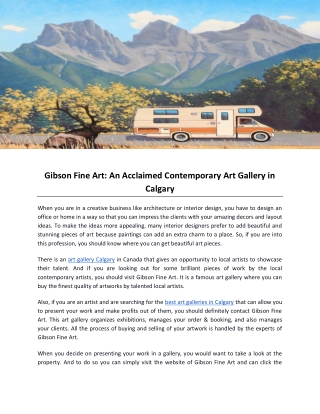 Gibson Fine Art: An Acclaimed Contemporary Art Gallery in Calgary
