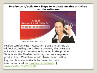 Mcafee.com/activate - Steps to activate mcafee antivirus within software