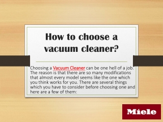 How to choose a vacuum cleaner?