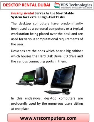 Desktop Rental Serves As The Most Stable System In Dubai