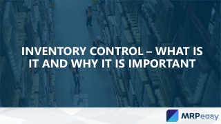 Inventory Control – What is it and Why it is Important