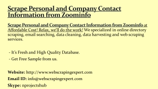 Scrape Personal and Company Contact Information from Zoominfo