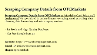 Scraping Company Details from OTCMarkets