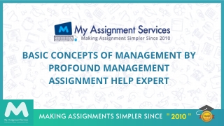 Basic Concepts Of Management By Profound Management Assignment Help Expert