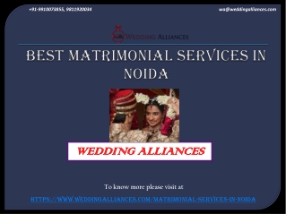 Know Your Best Matrimonial Services in Noida